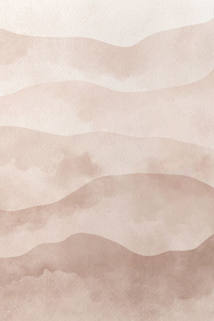 Abstract watercolor with soft horizontal bands in warm beige and cream tones, like rolling hills